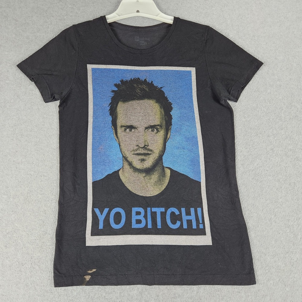 Breaking Bad T-Shirt Womens Juniors Medium Black Jesse Pinkman Yo B*tch Graphic